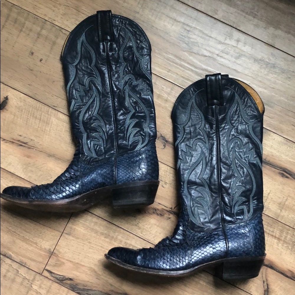 Nocona Navy cowboy boots